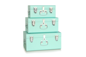 Set of 3 Refined Style Various Sizes Metal <strong>Trunk</strong> With Lock - Product Image 6