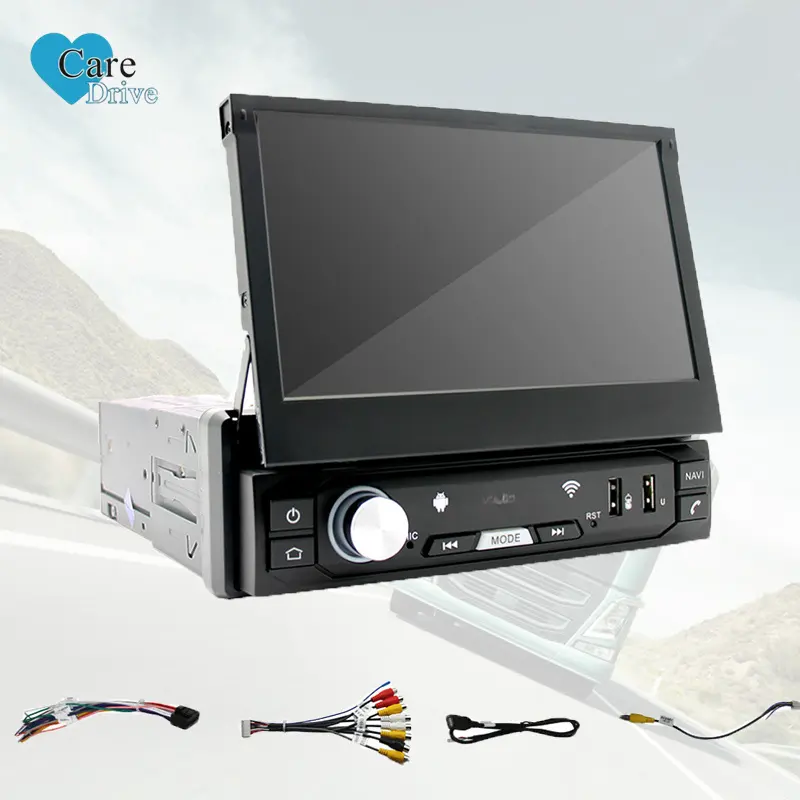 Care Drive Autoradio Stereo Bt5.1 Auto Mp5 Player 1Din 7 "HD Einziehbarer Touchscreen-Monitor Carplay FM USB Typ C Aux