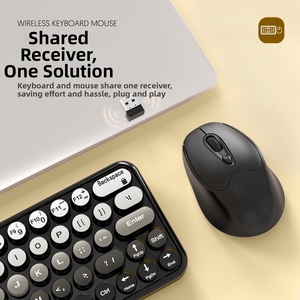 Bàn phím USB không dây một chế độ 2.4G 65 phím công thái học một mảnh đúc Keycap pin năng lượng thấp mô hình máy tính để bàn không thấm nước - Product Image 4