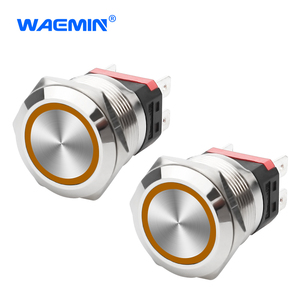 Werkseitig meist verkaufter 22-mm-Druckknopfschalter mit gelber LED 4-poliger 20A-Hochstrom-wasserdichter Druckknopf - Product Image 1