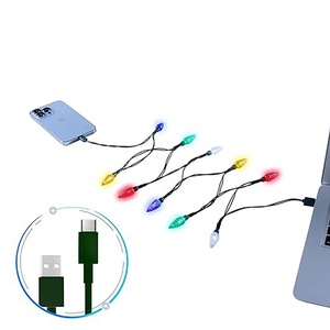 Multicolor C6 Strawberry LED String Lights Cable de carga USB Línea de datos para Micro Type-C iPhone para decoraciones navideñas - Product Image 6