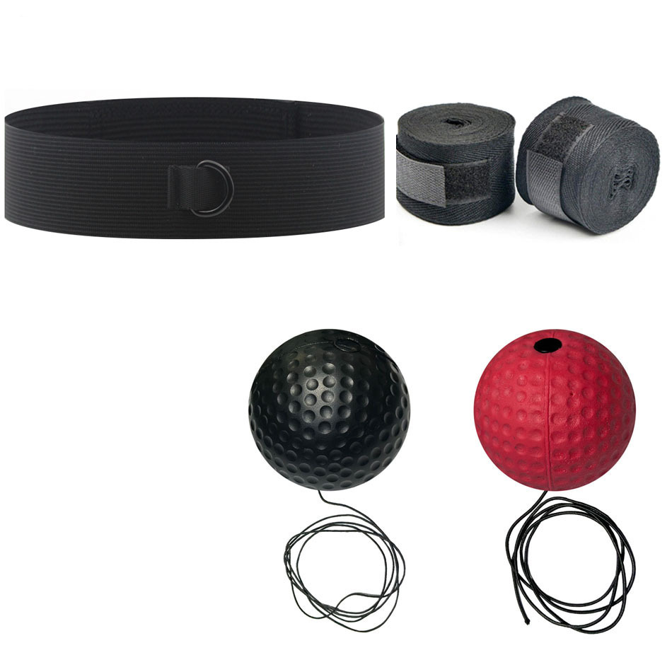Knitted headband-red hard ball-black soft ball-black strap
