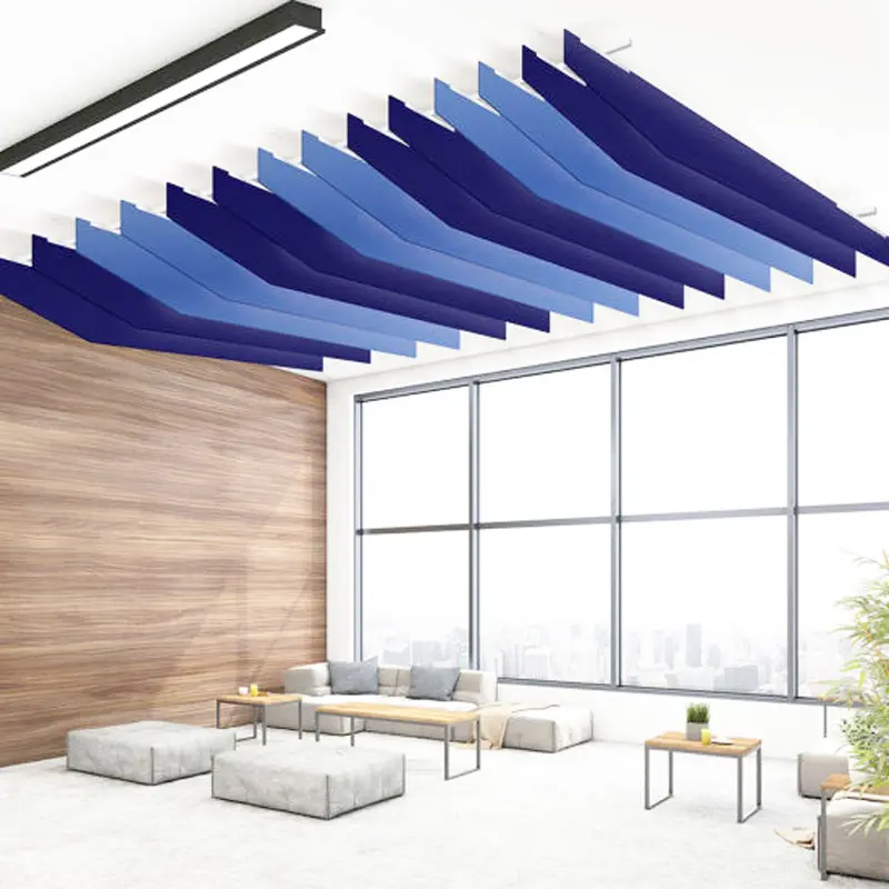 Panel langit-langit akustik pemasangan mudah dan dinding mengurangi kebisingan panel langit-langit akustik gantung untuk panel bahan seni kedap suara
