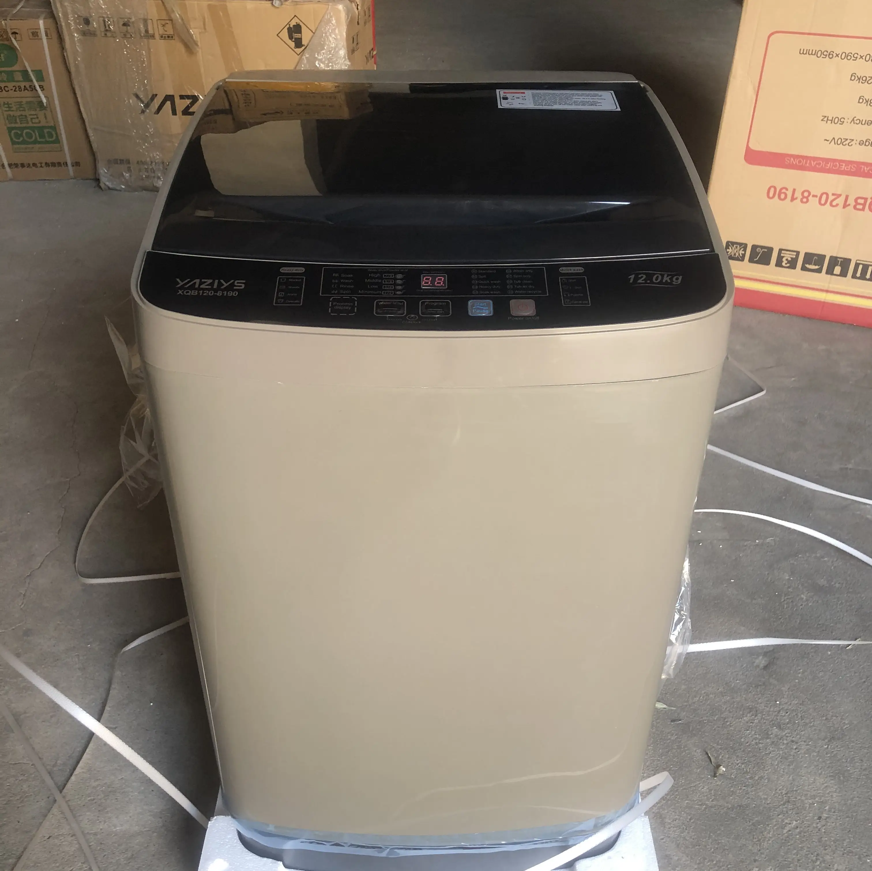 12kg 탑 로딩 자동 세탁기 가정용 싱글 배럴 세탁 장비 가전 제품 XQB120-8190