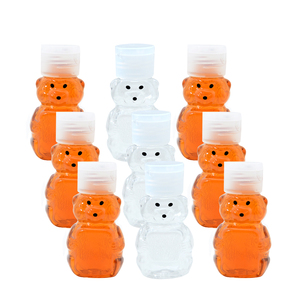 60ml 80ml 240ml 330ml 450ml 480ml 2oz Mini Cute Transparent Plastic Squeeze Honey Bear Bottle <strong>Jar</strong> With Yellow Flat Cap - Product Image 4