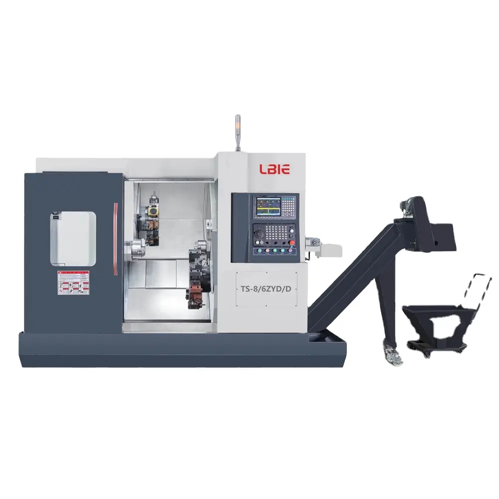 Máquina herramienta de metal, máquina herramienta de cama inclinada, torno de torneado CNC, cabezal de fresado, torno mecánico de 3 ejes