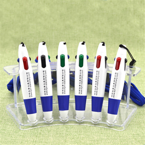 塑料促销多色圆珠笔，带定制徽标多功能4-1彩色圆珠笔 - Product Image 3