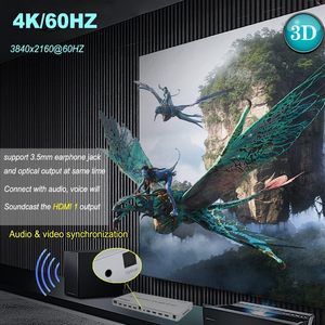 Nemo 4 in 4 Out Matrix 4x4 HDMI-Schalter HDMI 2.0 4K 60Hz mit Audio RS232-Steuerung EDID Audio Extractor 3D HDR 18 GBPS HDCP2.2