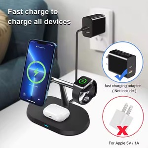 מטען אלחוטי מגנטי 3-in-1 מתאים עבור מחזיק טלפון נייד אפל, שעון אוזניות, טעינה אלחוטית וטעינה מהירה