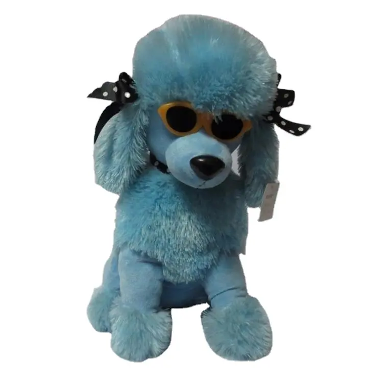 Perro de peluche con ojo de cristal