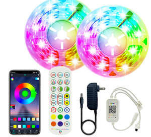 Tcwin RGB LED Smart Strip Light Kit 12V 5m 10m IR 24 teclas Control remoto App Music Controller IP20 IP65 Impermeable AI Led Pro - Product Image 4