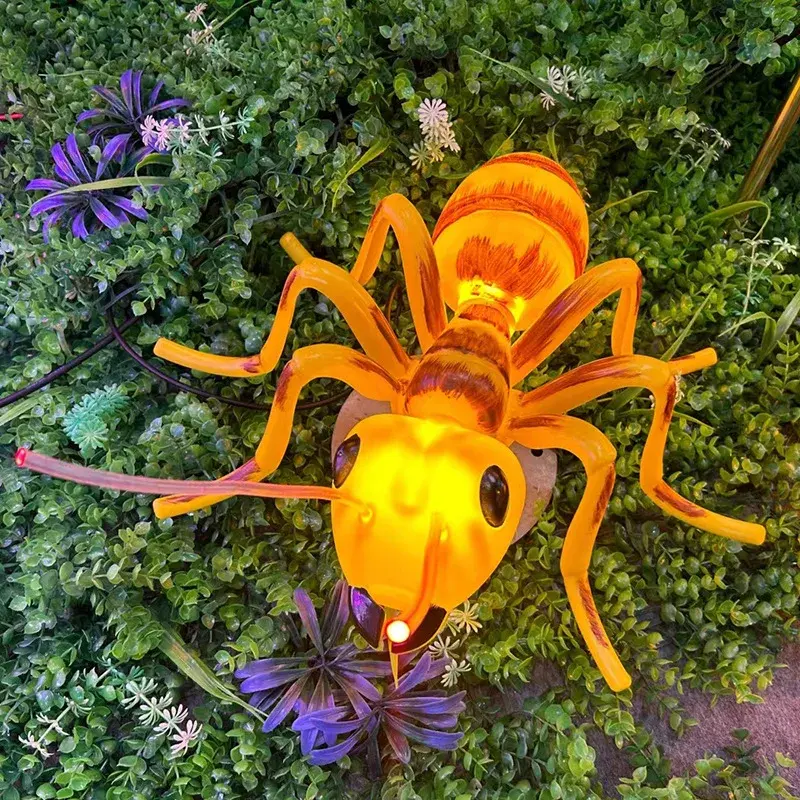 आउटडोर डायनेमिक सिमुलेशन कीट पार्क तितली मधुमक्खी ड्रैगनफ्लाई सजावट लैंडस्केप लैंप लाइट फेस्टिवल आपूर्ति रंगीन ली