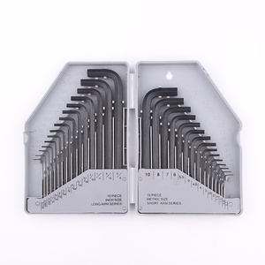Toptan 30 adet t-tipi siyah gri çelik kutu tam Set altıgen katlanır kiti ile metrik emperyal Hex anahtar - Product Image 1