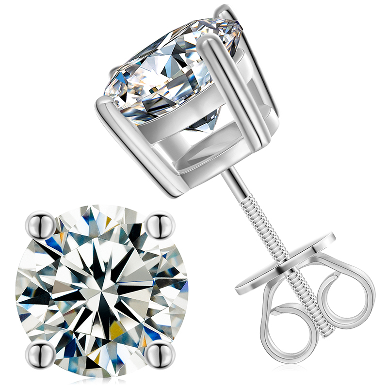 7.5mm 1.5ct/ear - White Gold
