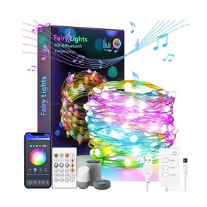 多色RGB銅LEDストリングライトスマートアプリコントロールIP67定格屋外クリスマスツリー装飾照明 - Product Image 1