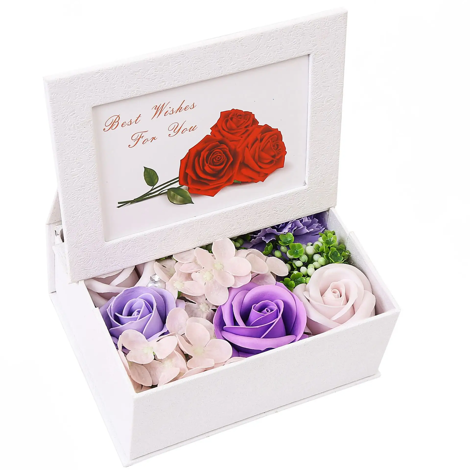 Thời trang mới sang trọng hoa hồng xà phòng hoa khung ảnh hộp tự làm sinh nhật Sáng tạo quà tặng ngày của mẹ