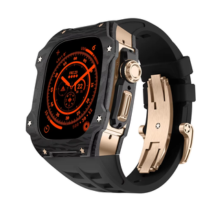 Luxury Modification Carbon Fiber Titanium Case Flourorubber Watch Band for Apple Watch <strong>Ultra</strong> <strong>2</strong> 49MM Modification Case <strong>Kit</strong> Strap - Product Image 5