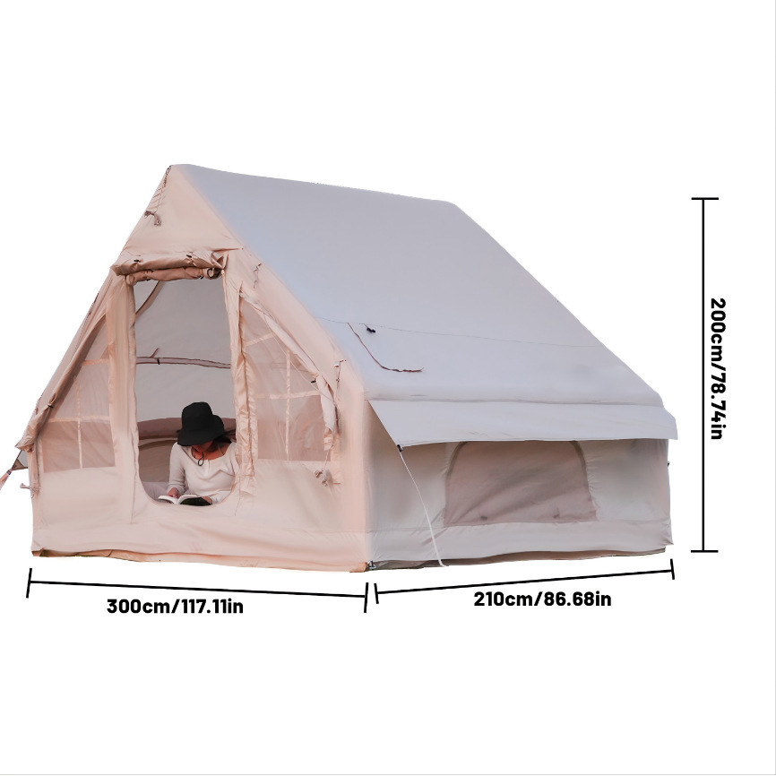 6.3 Flat AB door inflatable tent with khaki logo