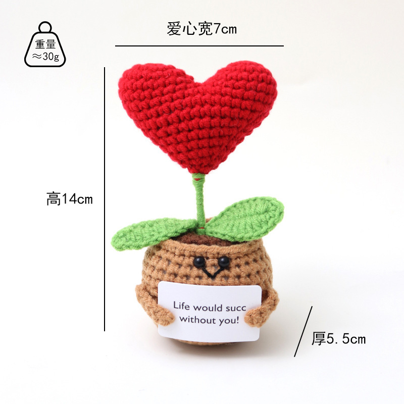 Red love potted l card