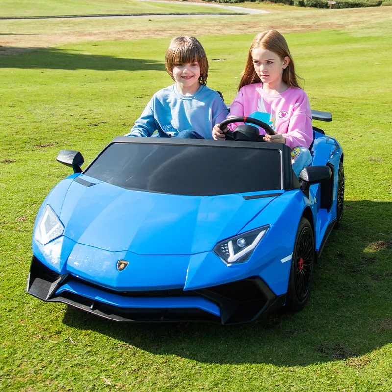 2 sièges autorisés adultes enfants moteur sans balais 24V roues motrices électriques à piles voitures à conduire pour grands enfants
