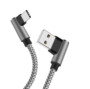 90度设计USB A至C型电缆直角连接器尼龙编织材料 - Product Image 1