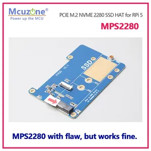 MPS2280 /MPS2242 con difetto, ma funziona bene. Raspberry Pi 5 PCIE a M.2 NVME SSD cappello personalizzato - Product Image 5
