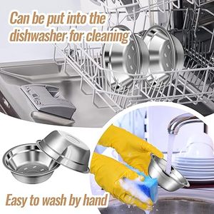 15 Pcs Pets <span class=keywords><strong>Bowl</strong></span> Bulk Aço Inoxidável <span class=keywords><strong>Dog</strong></span> and Cat Bowls Metal Small Puppy Raised Food and Water Dish for Cage - Product Image 4