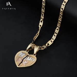 FP1024 Friendship TEAMO Heart-shaped Peace dove Three-color Necklace Symbolizing World Peace and Unity - Product Image 5