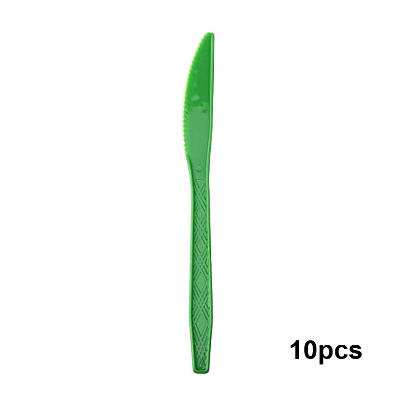 Green-10pcs plastic knife