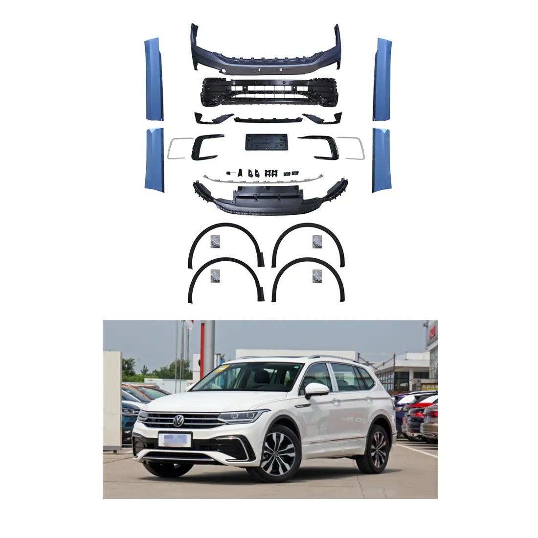 Accessori Tiguan paraurti anteriore R line per Volkswagen Tiguan 2021 2022 2023 aggiornamento VW Tiguan R-line Body Kit