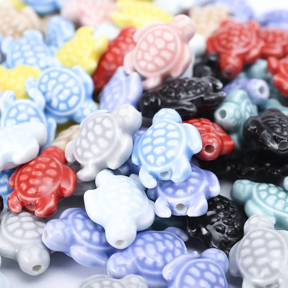 Petites perles en céramique de tortue de mer en céramique cuite à haute température perles en vrac faites à la main bricolage accessoires collier bracelet accessoires