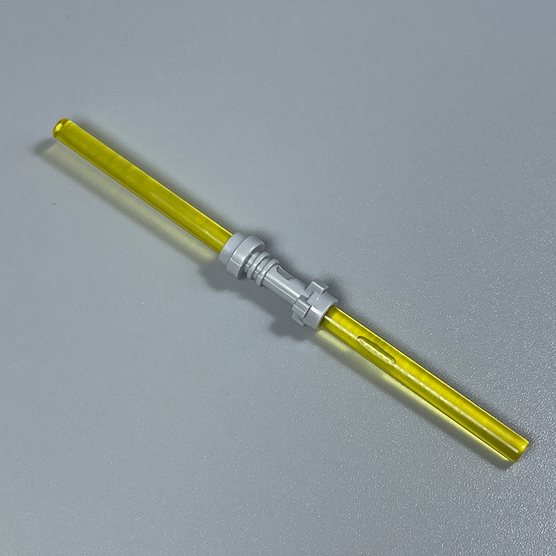 Sabre laser double tête jaune transparent
