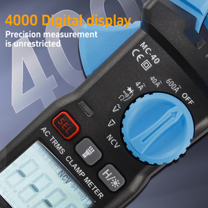 Pinza amperimétrica digital de 6000 recuentos, multímetro de rango automático con voltaje CA/CC, medidas de resistencia, continuidad de frecuencia de corriente CC - Product Image 3