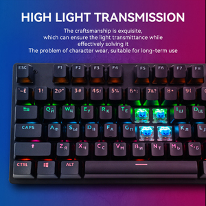 Russian Layout Mechanical <strong>Keyboard</strong> <strong>Custom</strong> Box Logo Language Switch LED RGB 87 <strong>Keys</strong> Mechanical Gaming <strong>Keyboard</strong> for Desktop - Product Image 3