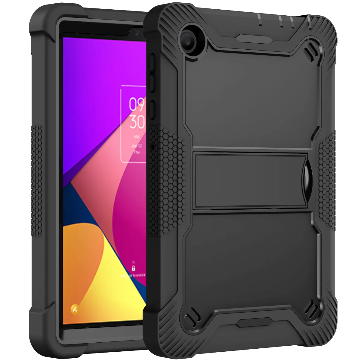 Capa para tablet com suporte de pressão para TCL Tab 8 LE 9137W/9132W 8 polegadas Hybrid Multi-Angular Visualizando capa robusta à prova de choque