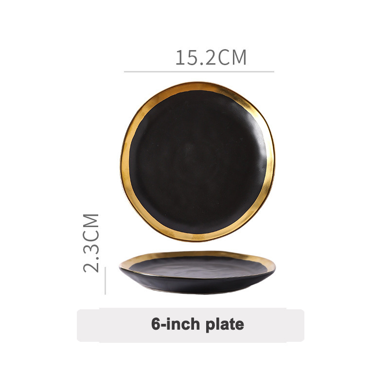 Noir-Plaque de 6 pouces