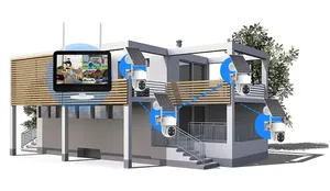 Solar-Überwachungs kameras Drahtloses 4MP FHD-Heims icherheits <span class=keywords><strong>system</strong></span> für den Außenbereich Batterie betriebenes 4-Kamera-Kit mit integriertem LCD-Monitor NVR