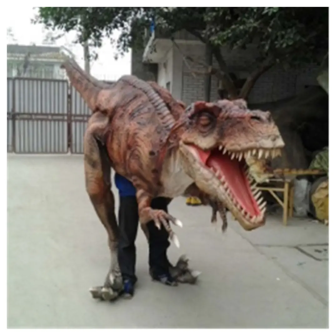 Disfraz de dinosaurio animatrónico para adulto, juguete realista para caminar, para Parque de Atracciones