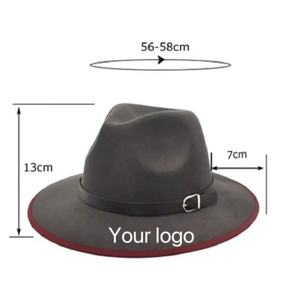 Topi fedora wol kustom motif ombre poliester/katun wanita topi fedora sombreros panama grosir