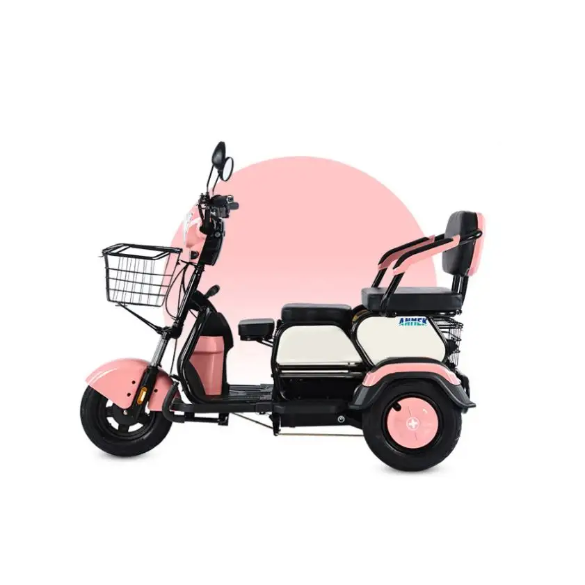 Triciclo elettrico per 3 passeggeri per moto tre ruote anno Cargo pneumatico cibo Scooter con sedili motorizzati 1 2 Dc tricicli