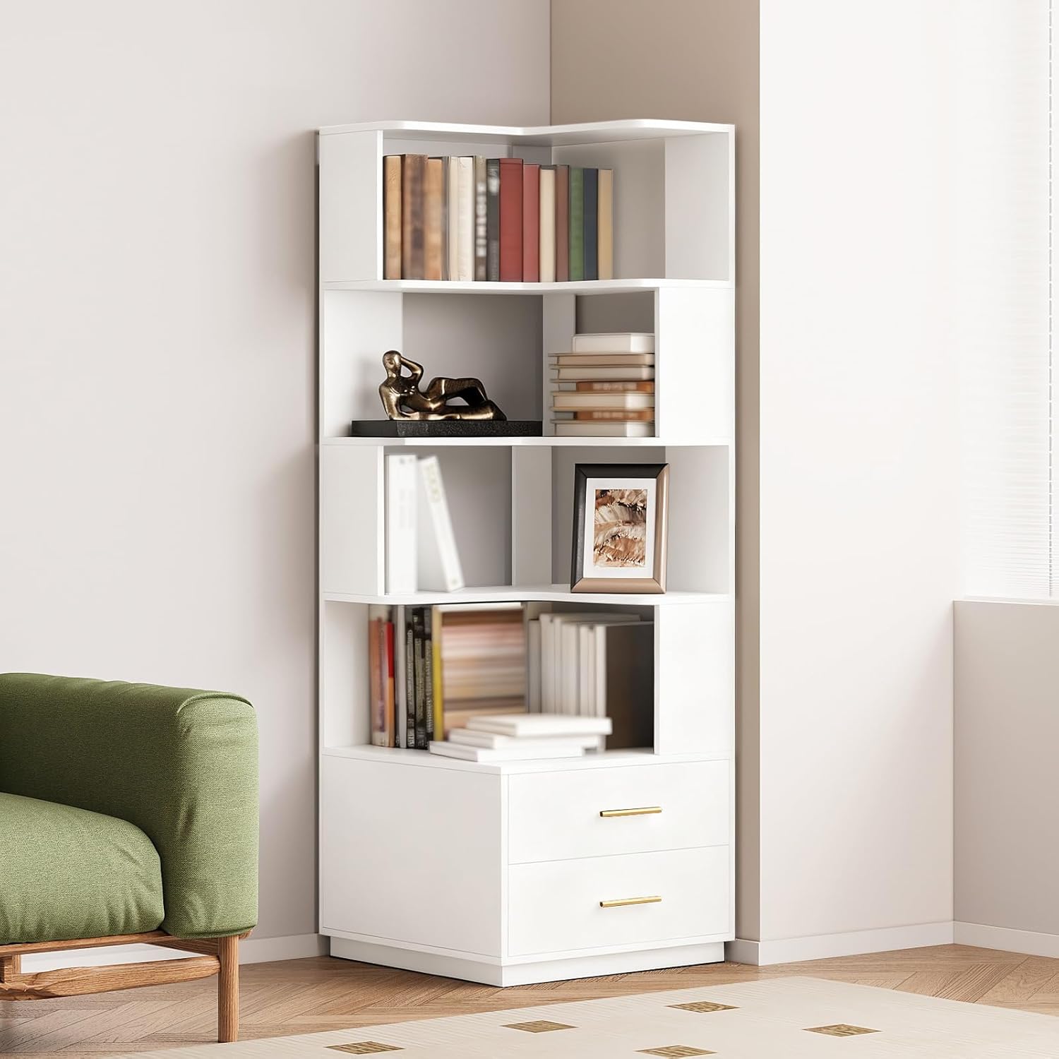 Bibliothèque à coins blancs