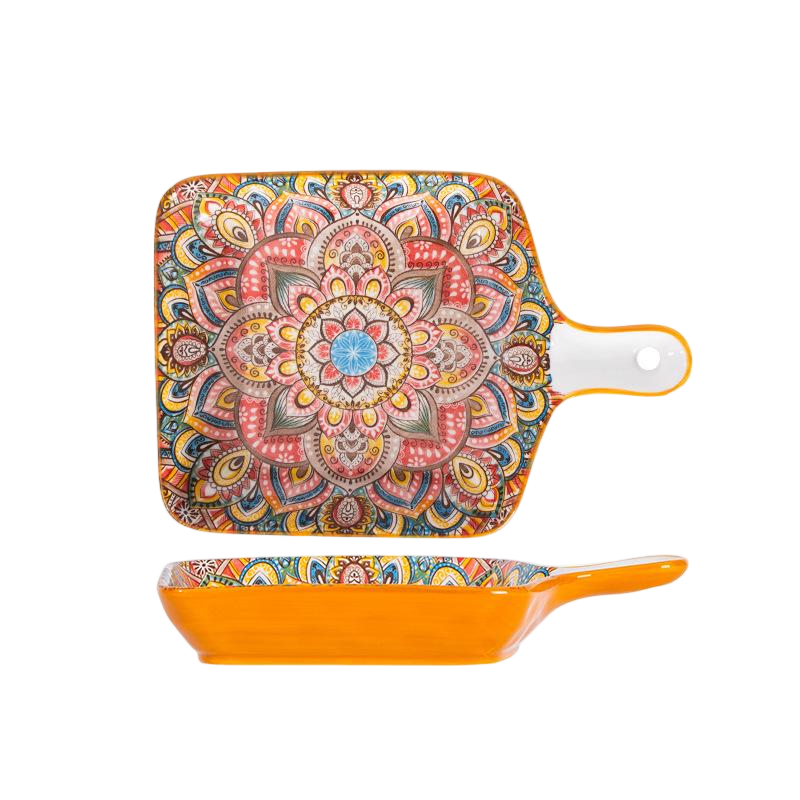 Orange 9-inch single handle plate