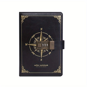 Custom A5 Capa Dura Jornal Secreto Diário Acadêmico Pen Holder Bloqueio PU Couro Escritório Executivo <span class=keywords><strong>Notebook</strong></span> Com Bloqueio De Metal