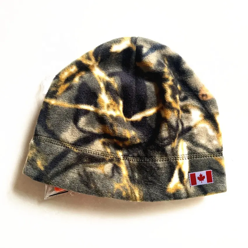 Casquette de montre chaude d'hiver pour hommes, étiquette personnalisée, camouflage vert militaire, bonnet en polaire tactique crâne