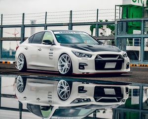 For Infiniti <strong>Q50</strong> Upgraded LB Style Body Kit Q50S Front Bumper Front and Rear Diffuser Side Diffuser Rear Spoiler Trunk Spoiler - Product Image 2