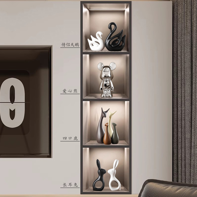 Combinaison de 4 armoires décoratives de luxe légères