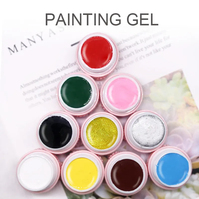 2021 Gel de peinture à ongles professionnel 10ml haute qualité marque privée UV Nail Art dessin peinture Gel