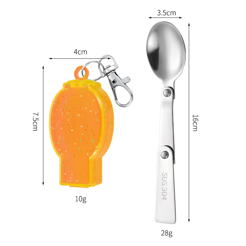 Silver spoon with orange case