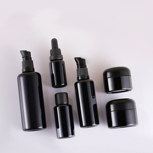 Boş siyah UV 30ml 50ml 100ml 200ml <span class=keywords><strong>30g</strong></span> 50g menekşe cam göz kremi kavanoz ve kozmetik ambalaj için damlalıklı şişe pompa