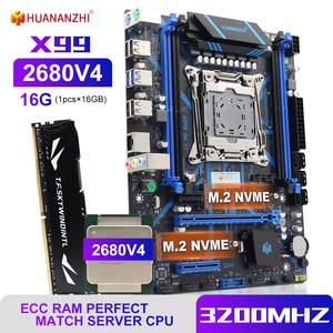 HUANANZHIX99マザーボードE52680V4プロセッサ16GDDR4メモリLGA2011マザーボードデスクトップコンピュータ用コンボx99メインボード - Product Image 2